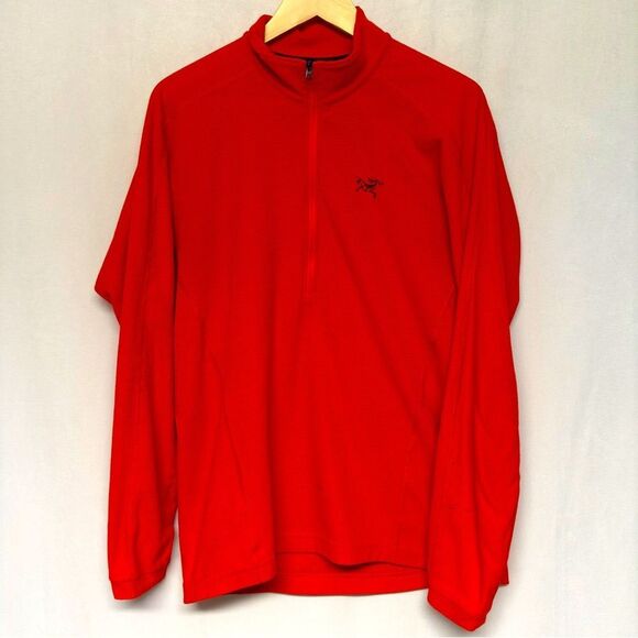 Orange Arc'teryx Polartec Half Zip Performance Microfleece - Men's Large - Picture 1 of 9